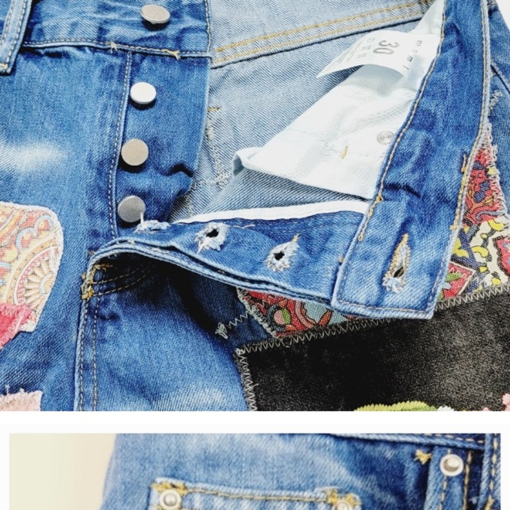 Mnml Artisan Patchwork Button Fly Unisex Denim Bl… - image 3